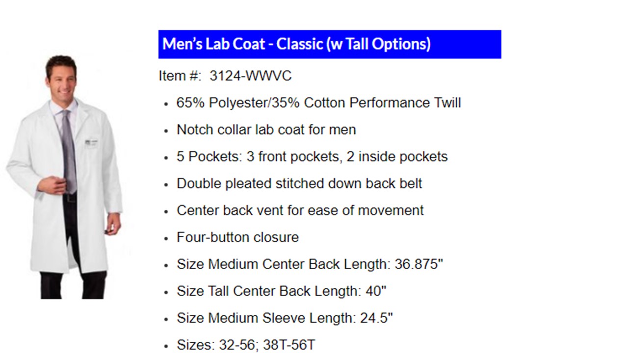 men's lab coat classic