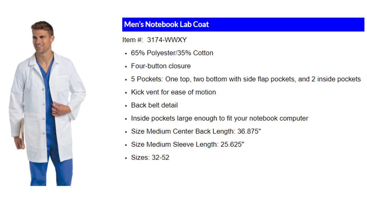 men's lab coat classic