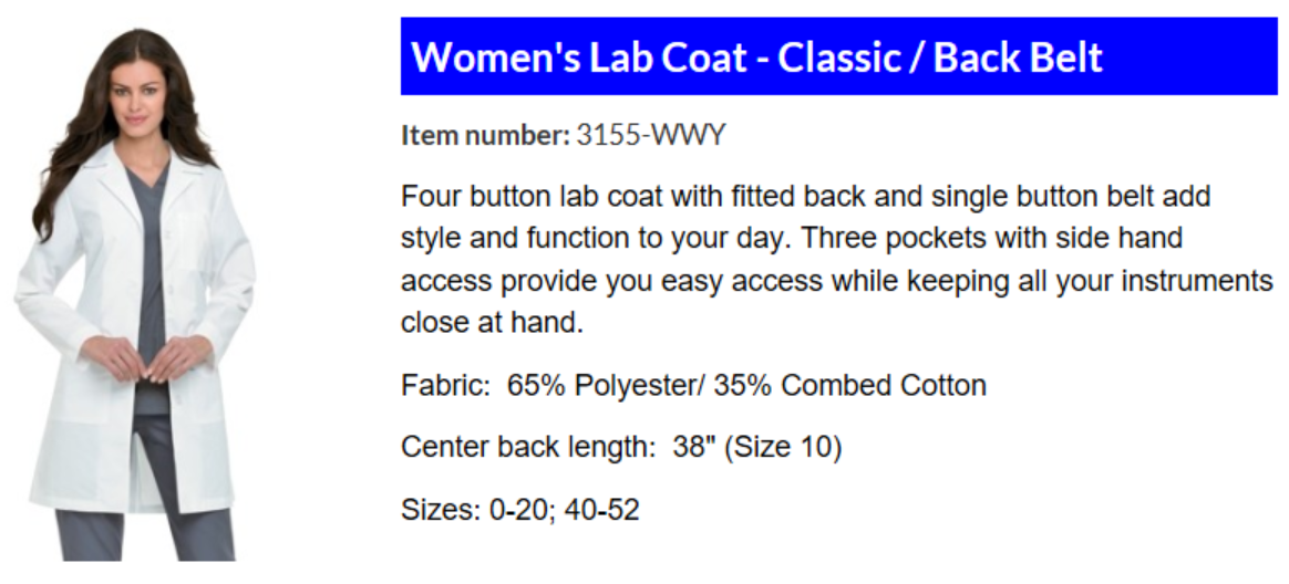 men's lab coat classic